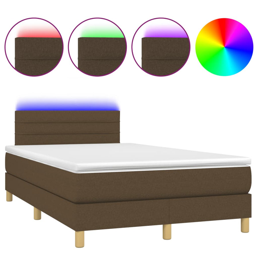 Boxspring met matras en LED stof 120 x 190 cm Horizontale strepen