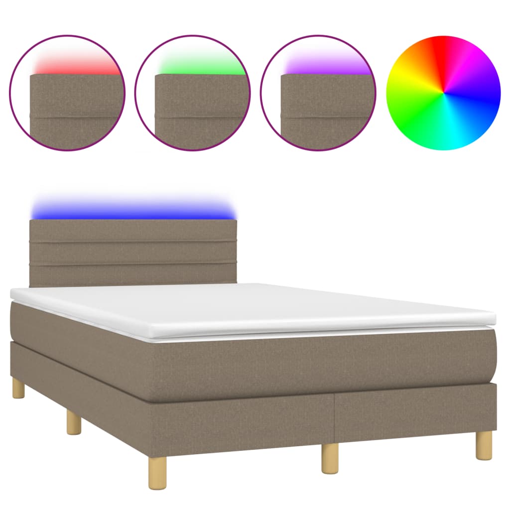Boxspring met matras en LED stof 120 x 190 cm Horizontale strepen