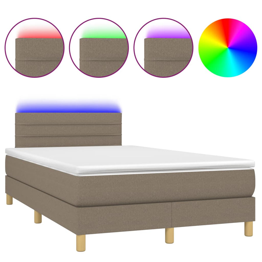 Boxspring met matras en LED stof 120 x 190 cm Horizontale strepen