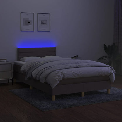 Boxspring met matras en LED stof 120 x 190 cm Horizontale strepen