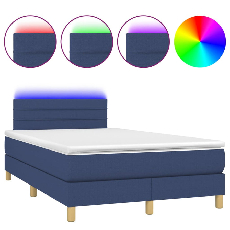 Boxspring met matras en LED stof 120 x 190 cm Horizontale strepen