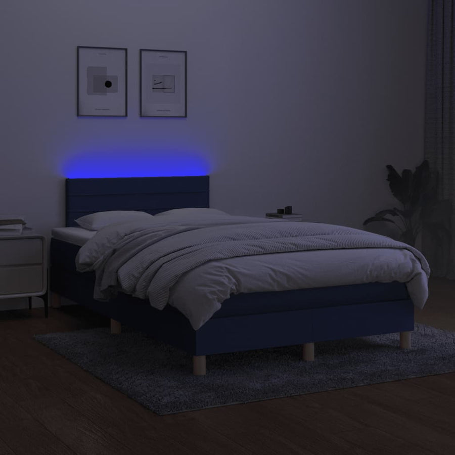Boxspring met matras en LED stof 120 x 190 cm Horizontale strepen