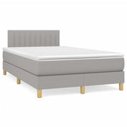 Boxspring 120x190 cm lichtgrijs met matras en LED