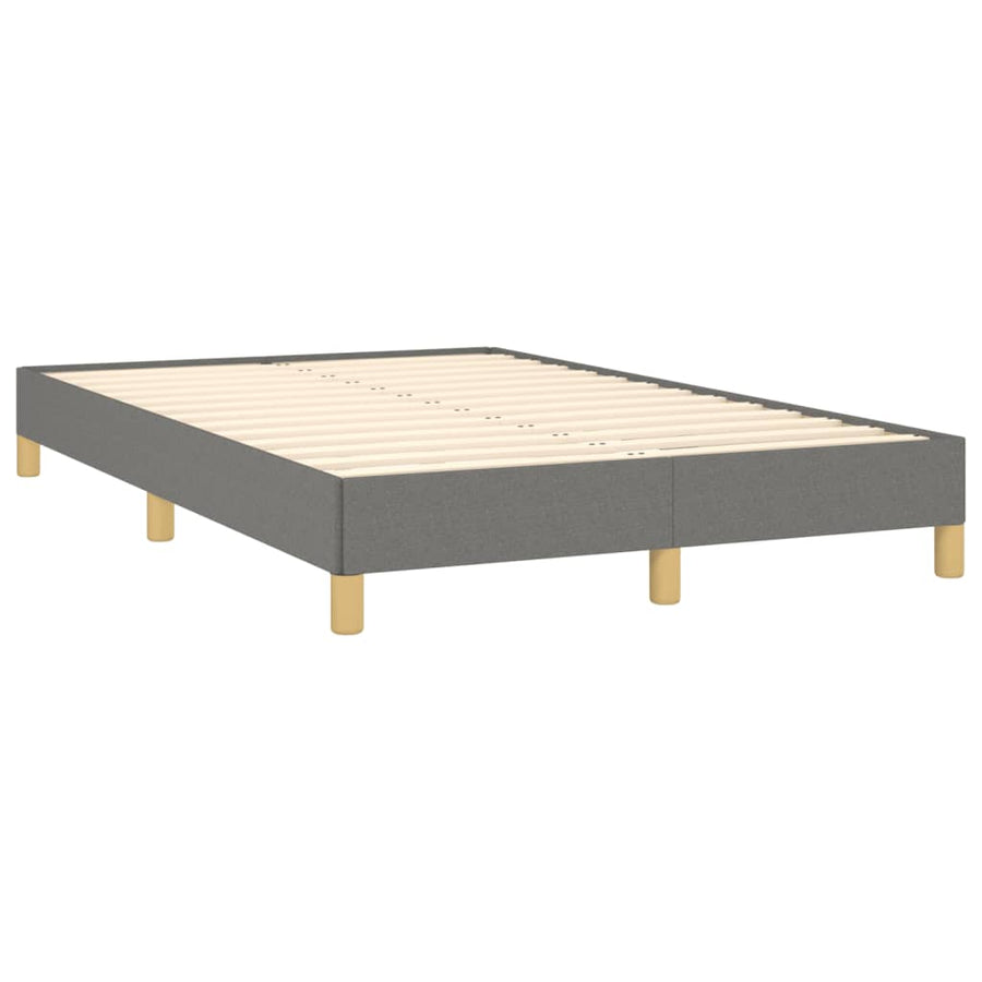 Boxspring met matras en LED stof donkergrijs 120x190 cm 120 x 190 cm Horizontale strepen