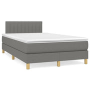 Boxspring 120x190 cm donkergrijs met matras en LED