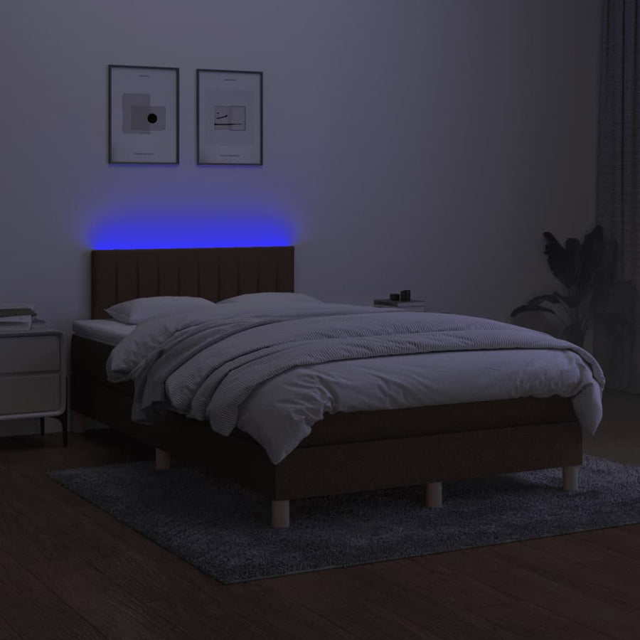 Boxspring met matras en LED stof 120 x 190 cm Verticale strepen