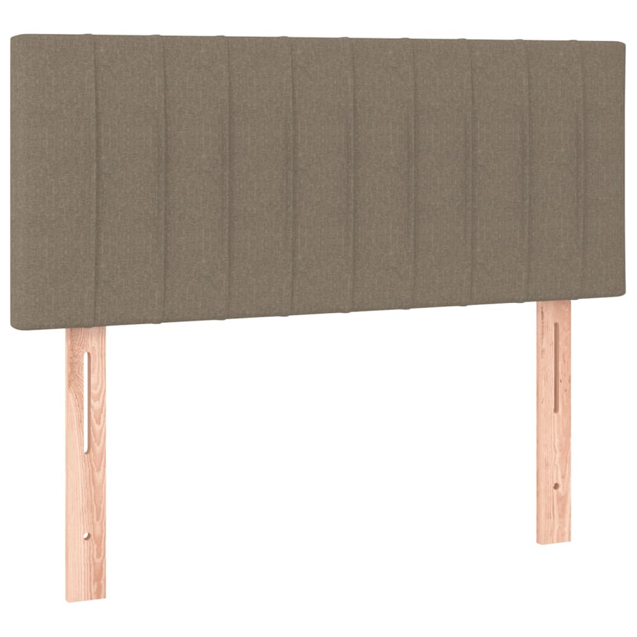 Boxspring Met Matras En Led Stof Taupe 120 x 190 cm Verticale strepen