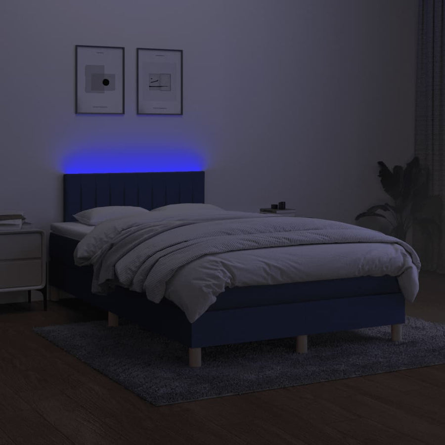 Boxspring met matras en LED stof 120 x 190 cm Verticale strepen