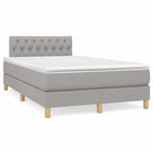 Boxspring met matras en LED stof lichtgrijs 120x190 cm 120 x 190 cm Lichtgrijs