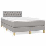 Boxspring 120x190 cm lichtgrijs met matras en LED