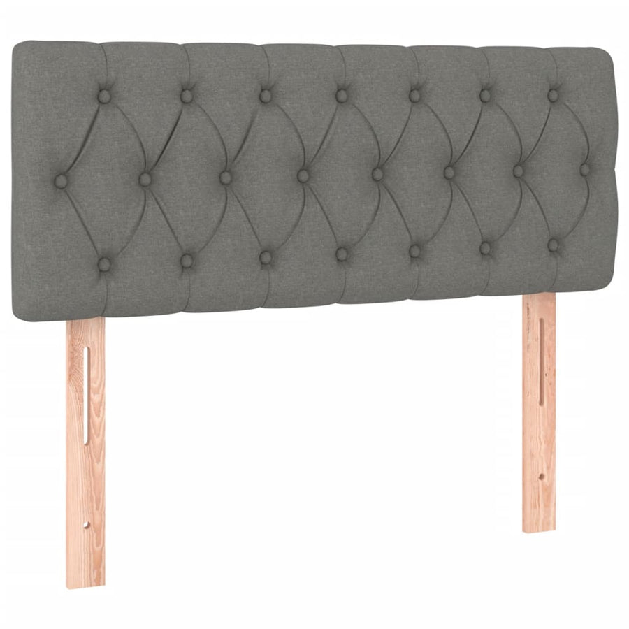 Boxspring met matras en LED stof donkergrijs 120x190 cm 120 x 190 cm Donkergrijs
