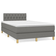 Boxspring met matras en LED 120x190 cm donkergrijs