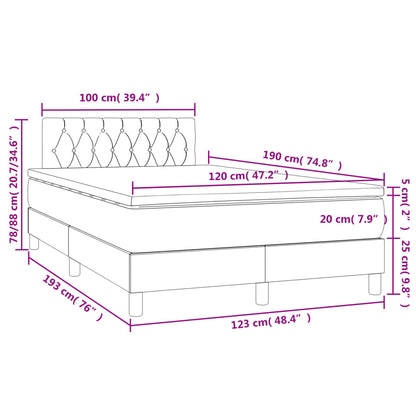 Boxspring met matras en LED stof zwart 120x190 cm 120 x 190 cm Zwart