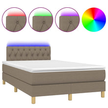 Boxspring met matras en LED stof taupe 120x190 cm 120 x 190 cm Taupe