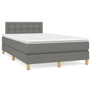 Boxspring met matras 120x190 cm donkergrijs LED