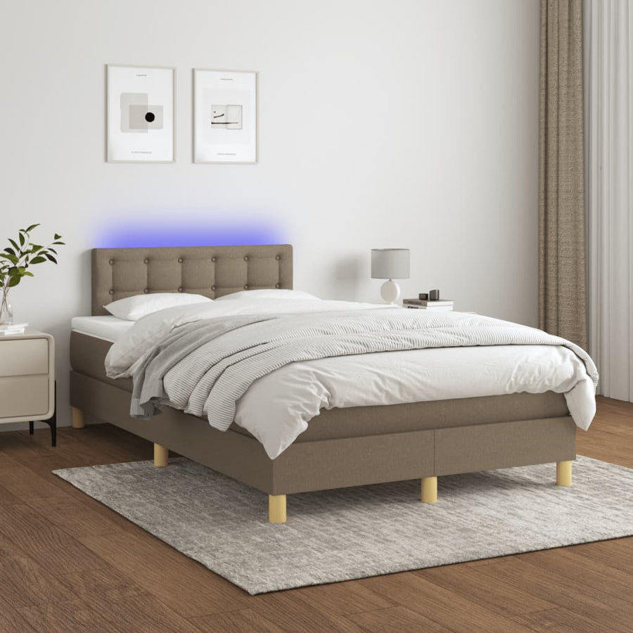 Boxspring met matras en LED stof 120 x 190 cm Knopen