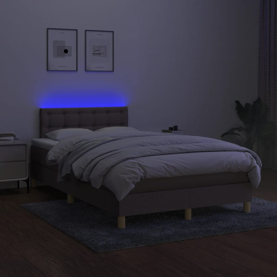 Boxspring met matras en LED stof 120 x 190 cm Knopen