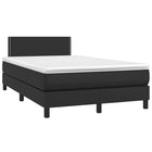 Boxspring met matras en LED kunstleer zwart 120x190 cm 120 x 190 cm Effen met spijkers