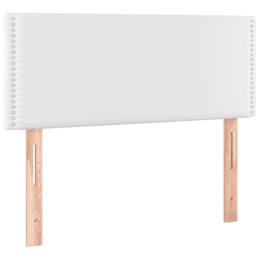 Boxspring met matras en LED kunstleer wit 120x190 cm 120 x 190 cm Wit