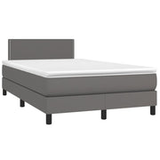 Boxspring 120x190 cm grijs met matras en LED