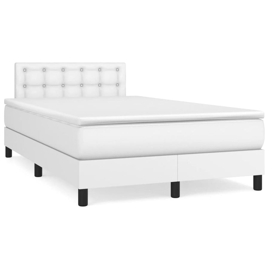 Boxspring met matras en LED kunstleer zwart 120x190 cm 120 x 190 cm Knopen