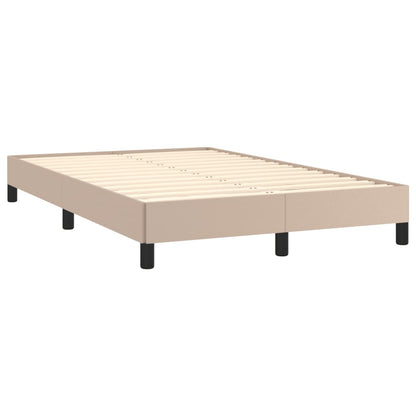 Boxspring met matras en LED kunstleer cappuccinokleur 120x190cm 120 x 190 cm Knopen