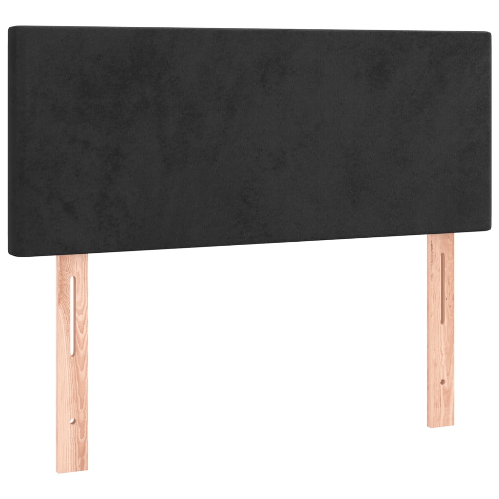 Boxspring met matras en LED fluweel zwart 120x190 cm 120 x 190 cm Effen ontwerp