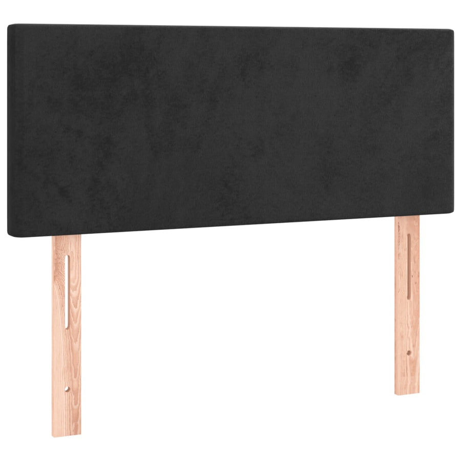 Boxspring met matras en LED fluweel zwart 120x190 cm 120 x 190 cm Effen ontwerp