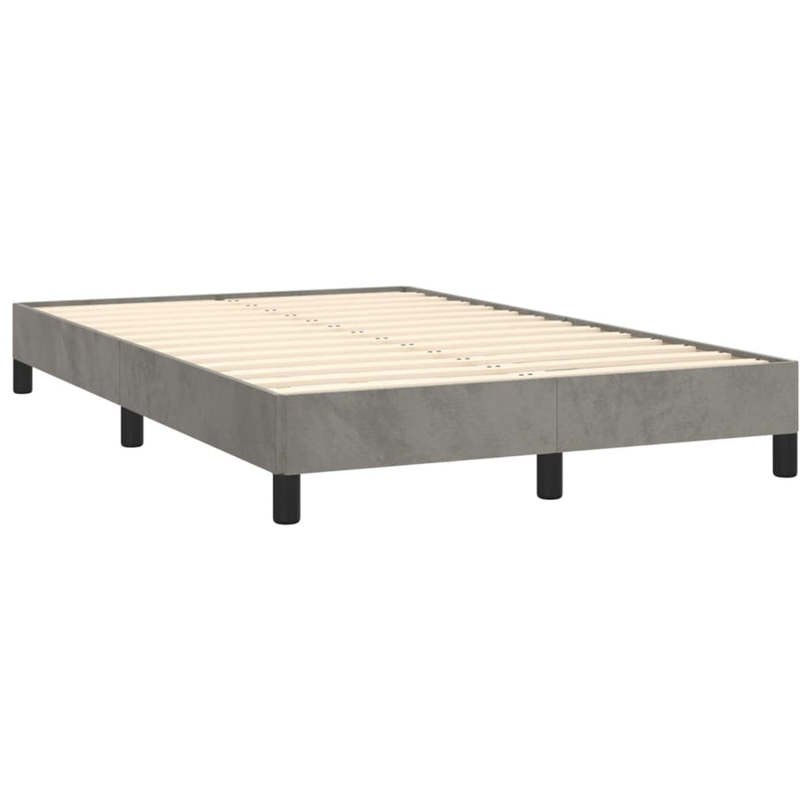 Boxspring met matras en LED fluweel lichtgrijs 120x190 cm 120 x 190 cm Lichtgrijs