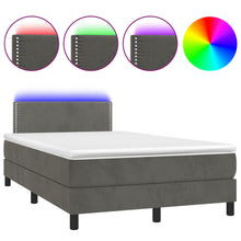 Boxspring met matras en LED fluweel donkergrijs 120x190 cm 120 x 190 cm Donkergrijs