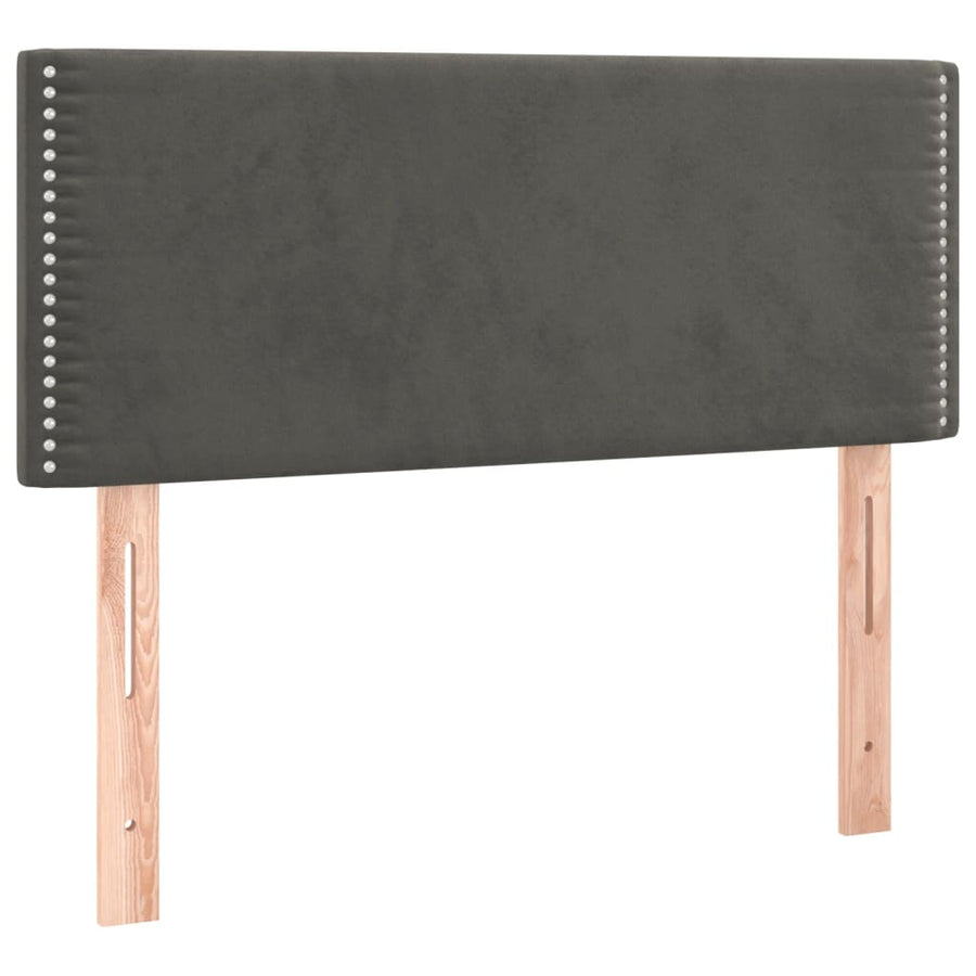 Boxspring met matras en LED fluweel donkergrijs 120x190 cm 120 x 190 cm Donkergrijs