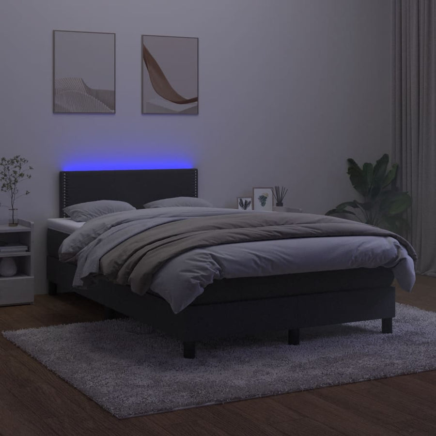 Boxspring met matras en LED fluweel zwart 120x190 cm 120 x 190 cm Zwart