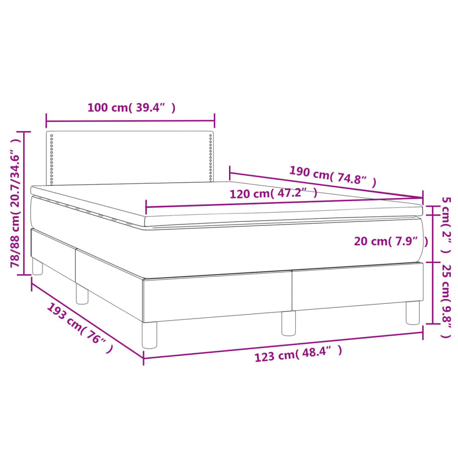 Boxspring met matras en LED fluweel zwart 120x190 cm 120 x 190 cm Zwart