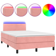 Boxspring met matras en LED fluweel roze 120x190 cm 120 x 190 cm Roze