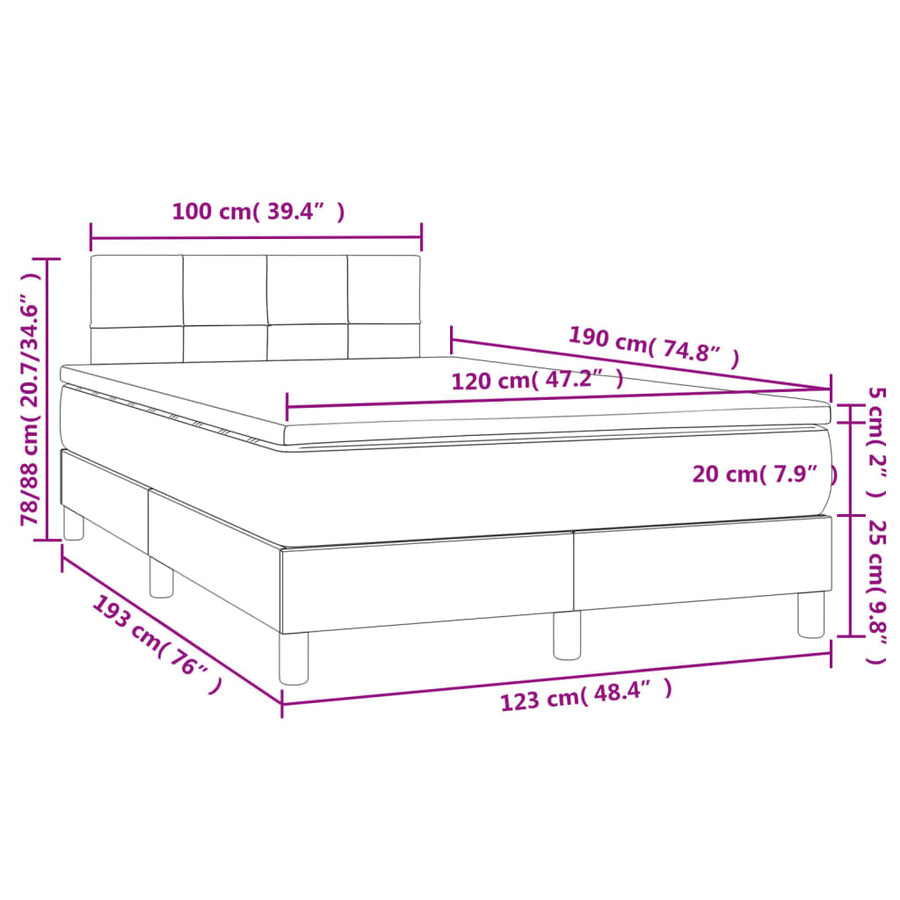 Boxspring met matras en LED fluweel donkergroen 120x190 cm 120 x 190 cm Donkergroen