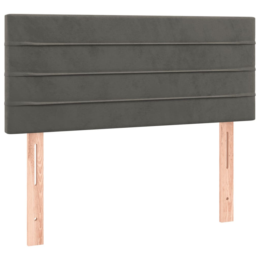 Boxspring met matras en LED fluweel donkergrijs 120x190 cm 120 x 190 cm Donkergrijs