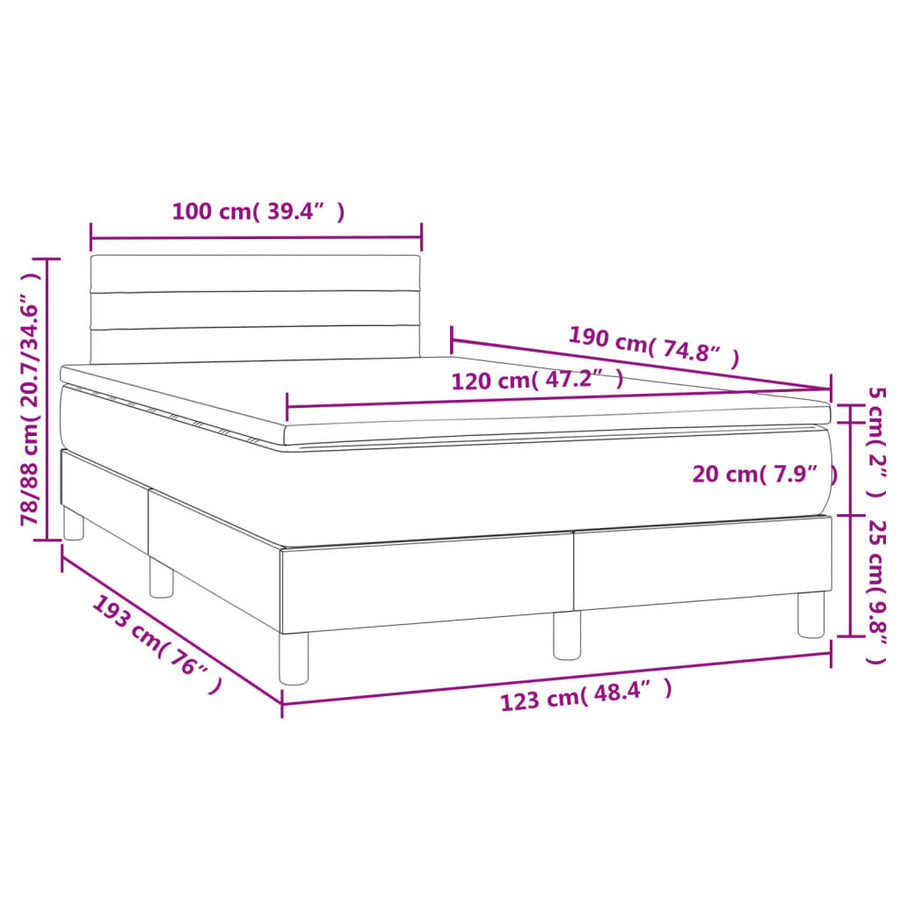 Boxspring met matras en LED fluweel donkergroen 120x190 cm 120 x 190 cm Donkergroen