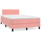 Boxspring met matras 120x190 cm fluweel roze
