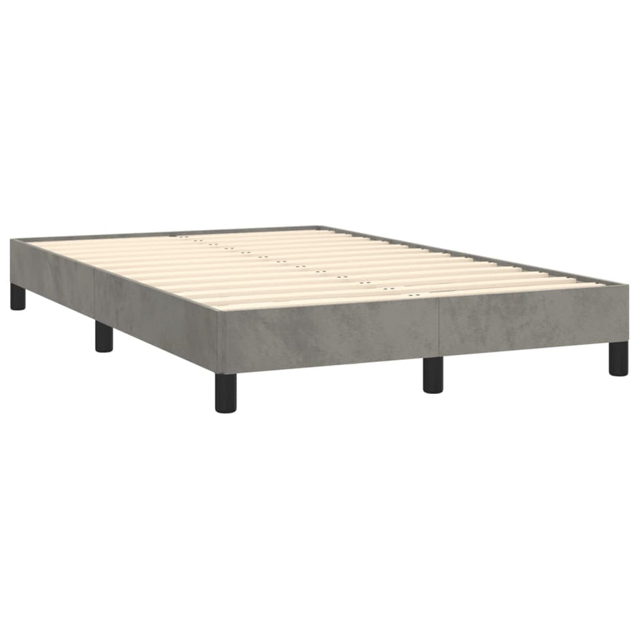 Boxspring met matras en LED fluweel lichtgrijs 120x190 cm 120 x 190 cm Lichtgrijs