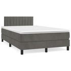 Boxspring 120x190 cm fluweel donkergrijs met matras en LED