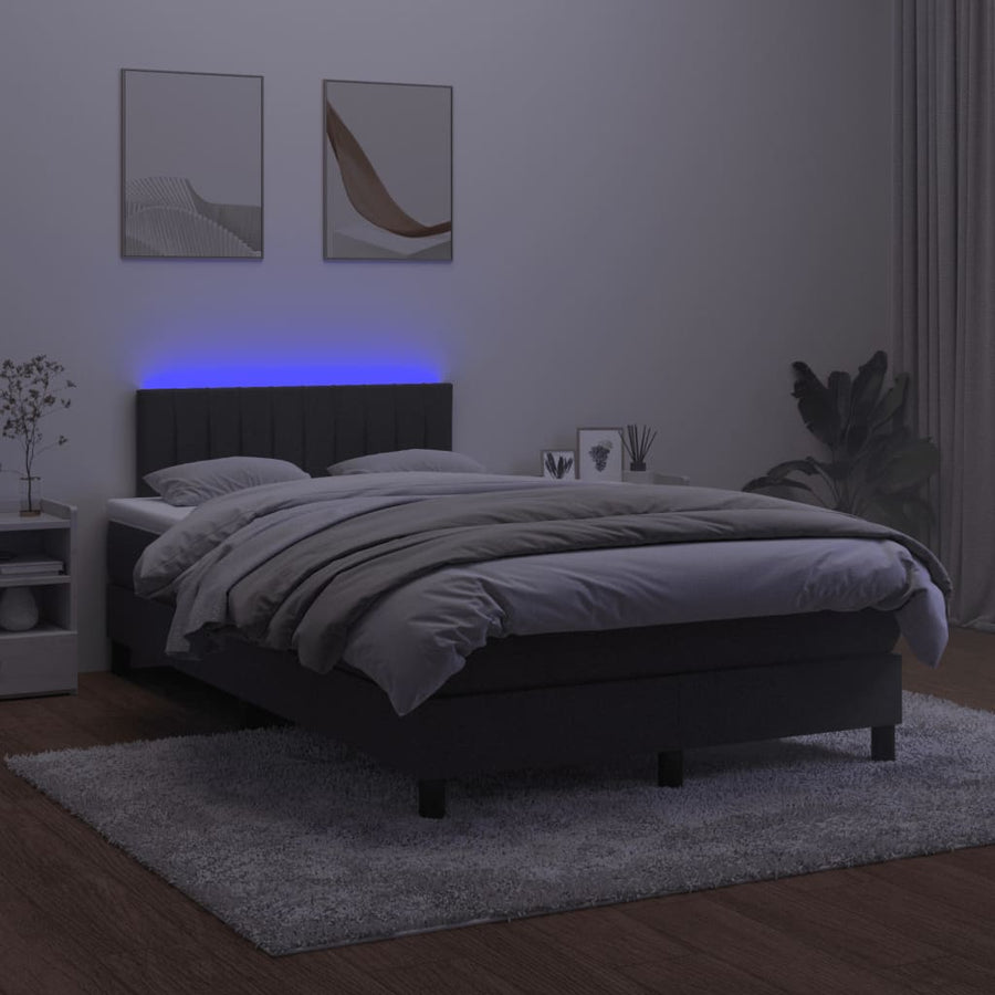 Boxspring met matras en LED fluweel zwart 120x190 cm 120 x 190 cm Zwart