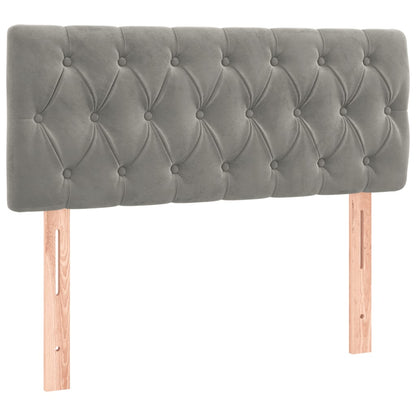 Boxspring met matras en LED fluweel lichtgrijs 120x190 cm 120 x 190 cm Lichtgrijs