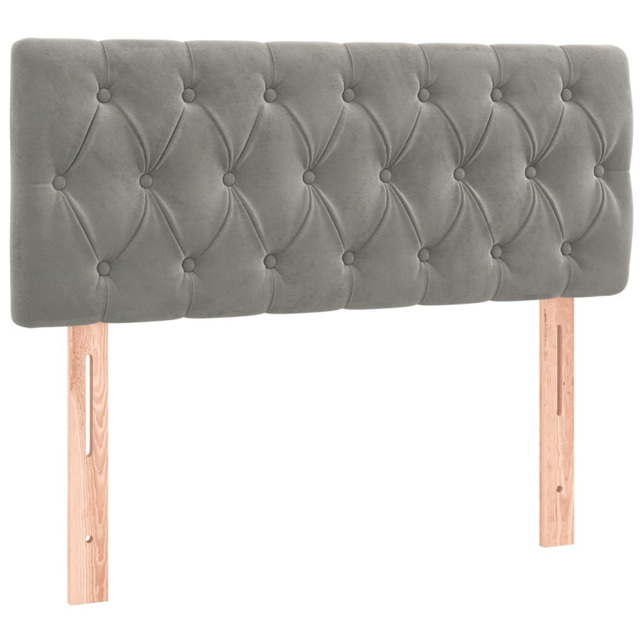 Boxspring met matras en LED fluweel lichtgrijs 120x190 cm 120 x 190 cm Lichtgrijs