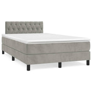 Boxspring met matras 120x190 cm fluweel lichtgrijs