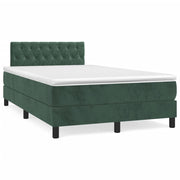 Boxspring met matras en LED 120x190 cm donkergroen fluweel