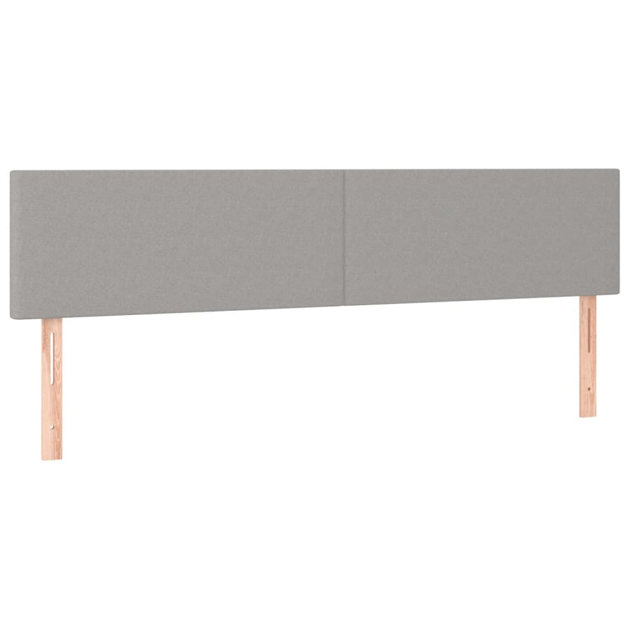 Boxspring met matras en LED stof lichtgrijs 120x190 cm 120 x 190 cm Effen ontwerp