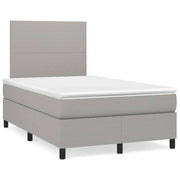 Boxspring 120x190 cm lichtgrijs met matras en LED