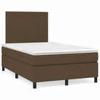 Boxspring met matras en LED stof donkerbruin 120x190 cm 120 x 190 cm Donkerbruin