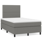 Boxspring met matras en LED stof donkergrijs 120x190 cm 120 x 190 cm Donkergrijs