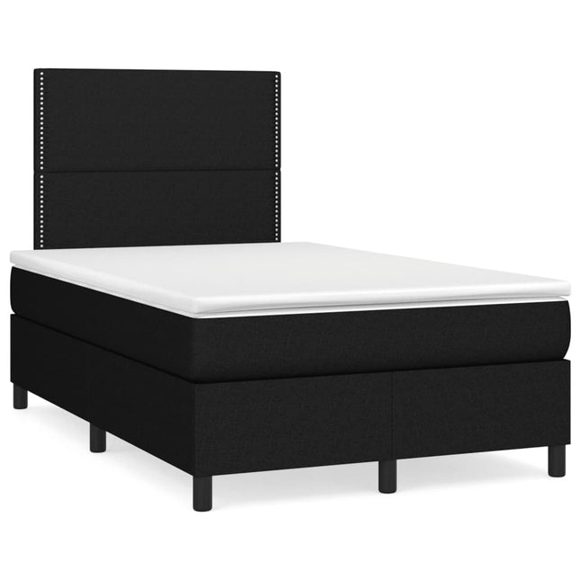 Boxspring met matras en LED stof zwart 120x190 cm 120 x 190 cm Zwart